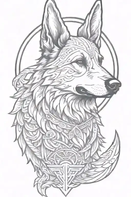 German Shepherd Norse Valkyrie Symbol