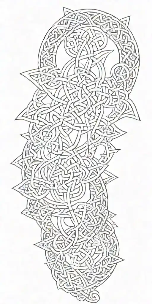 Celtic Knot Design Incorporating Elements Like Stars
