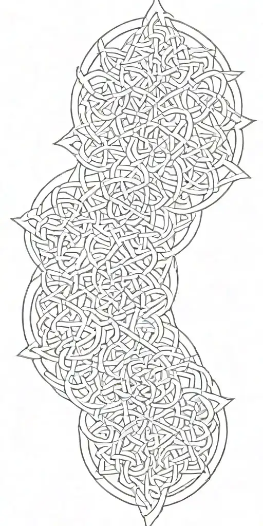 Celtic Knot Design Incorporating Elements Like Stars