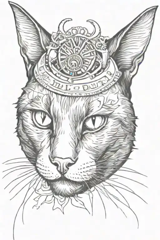 Black Cat With Dvil Horns