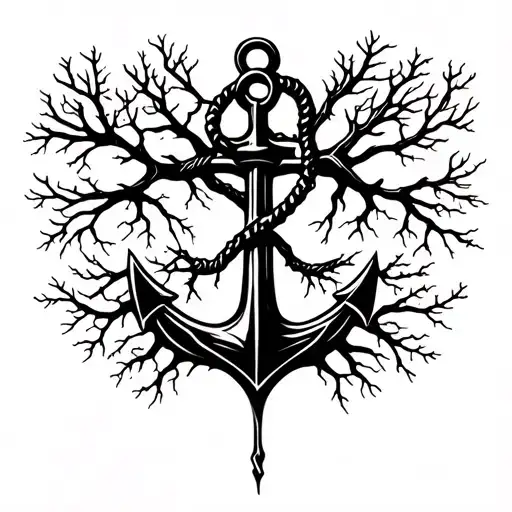 Anchor And Tree Roots