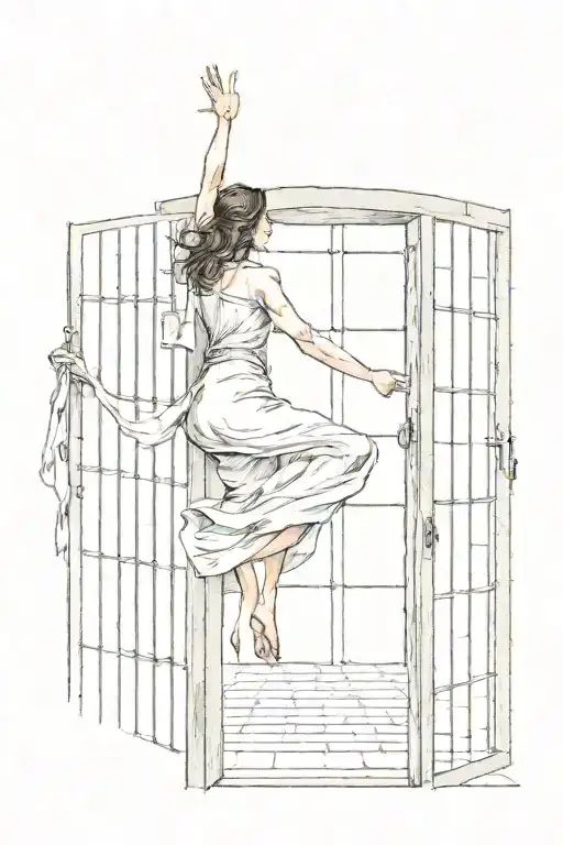 A Woman Freeing Herself From Jail Cell
