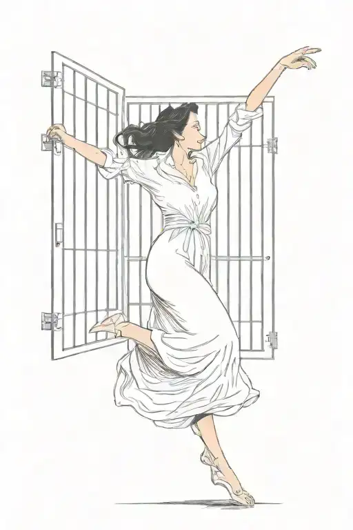 A Woman Freeing Herself From Jail Cell