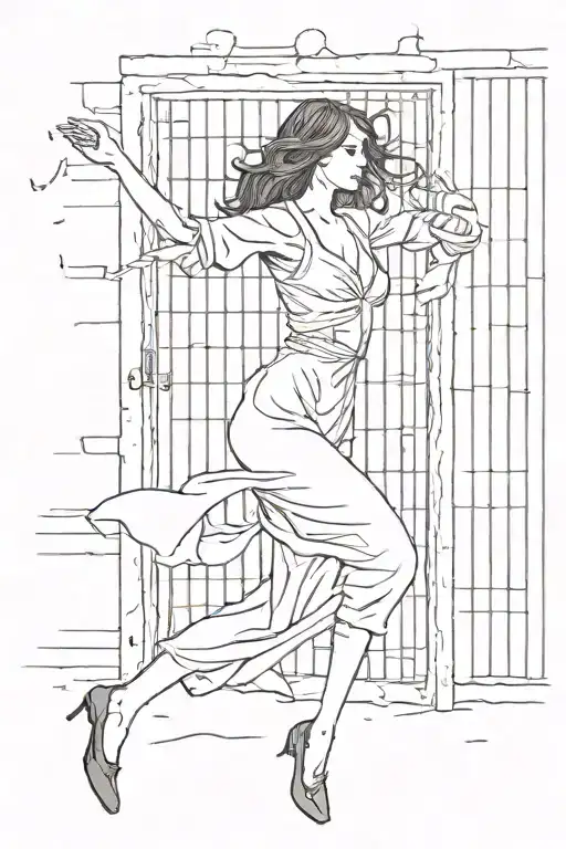 A Woman Breaking Out Of Jail