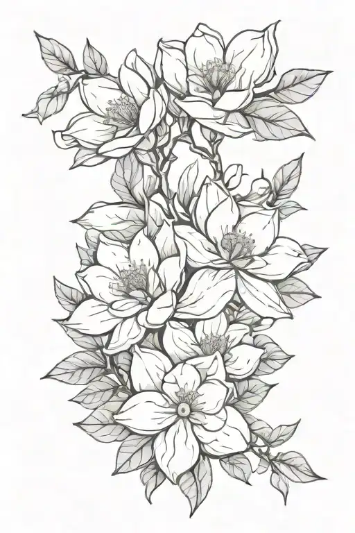 Combine Magnolia Flowers With Abstract Geometric Shapes In A
