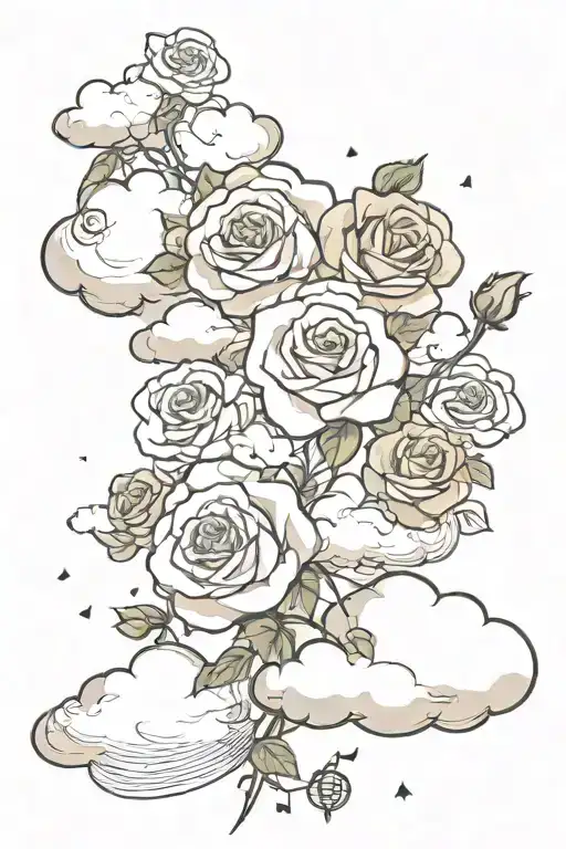 Clouds With Roses Representing Music