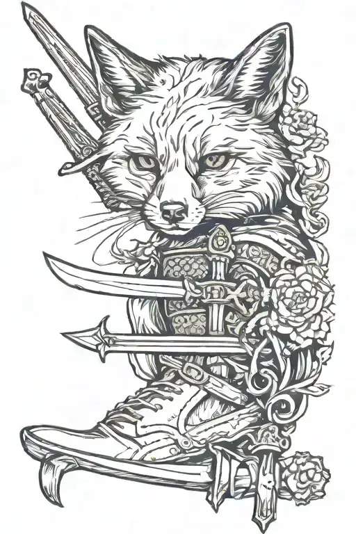 Fox And Sword On Ankle