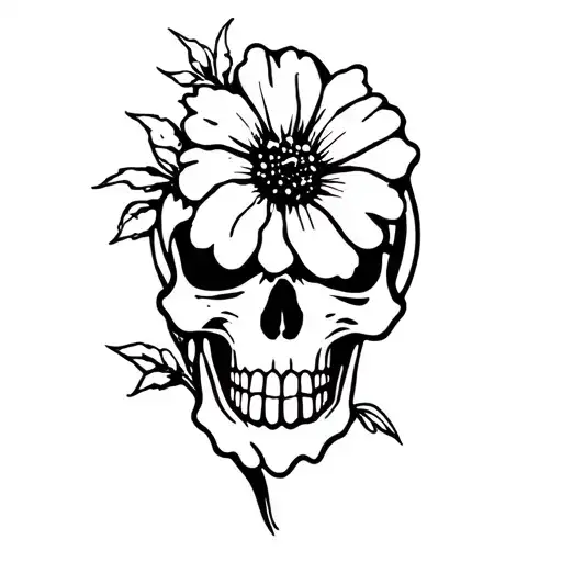 Skull And Flower