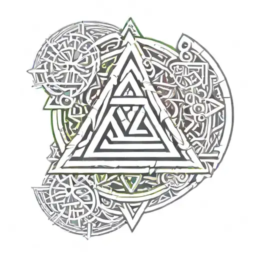 Elskhugi Mixed With Valknut Symbol
