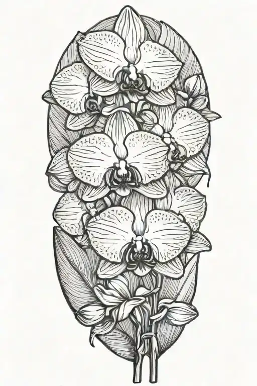 Orchid Flower With Leaves