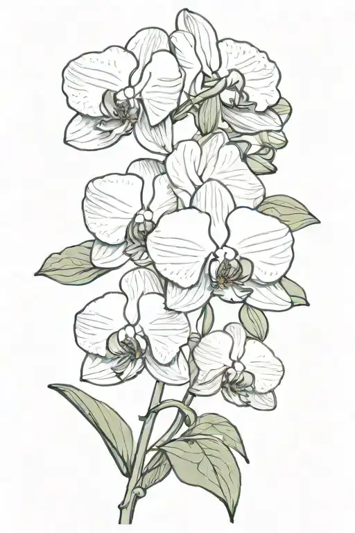 Orchid Flower With Leaves