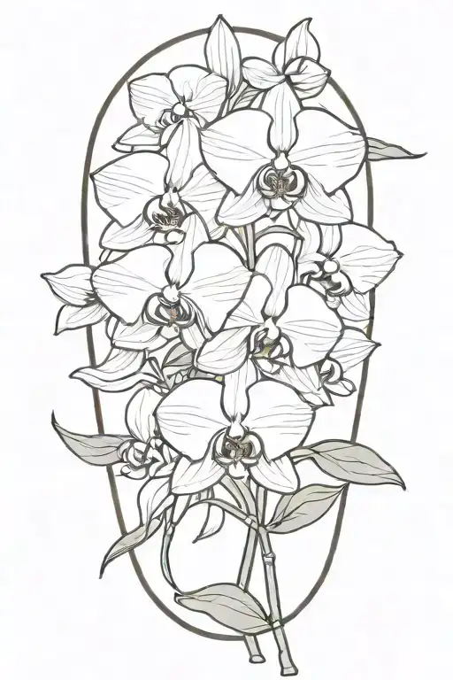 Orchid Flower With Leaves