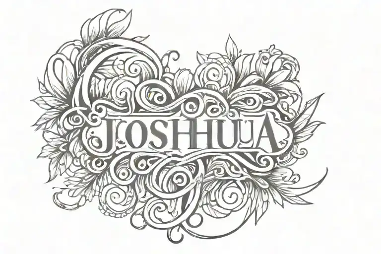 Joshua Script Tattoo Design