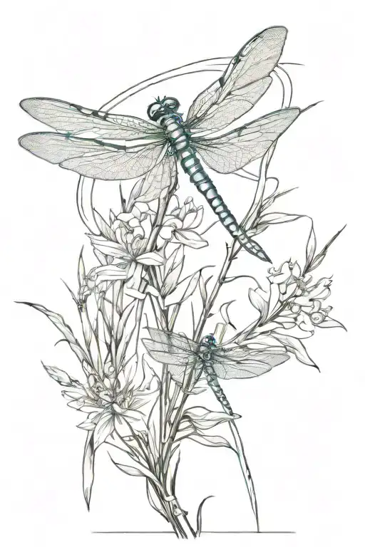 Dragonfly Flying With Marsh Scenery Capturing The Beauty Cancer Symbol