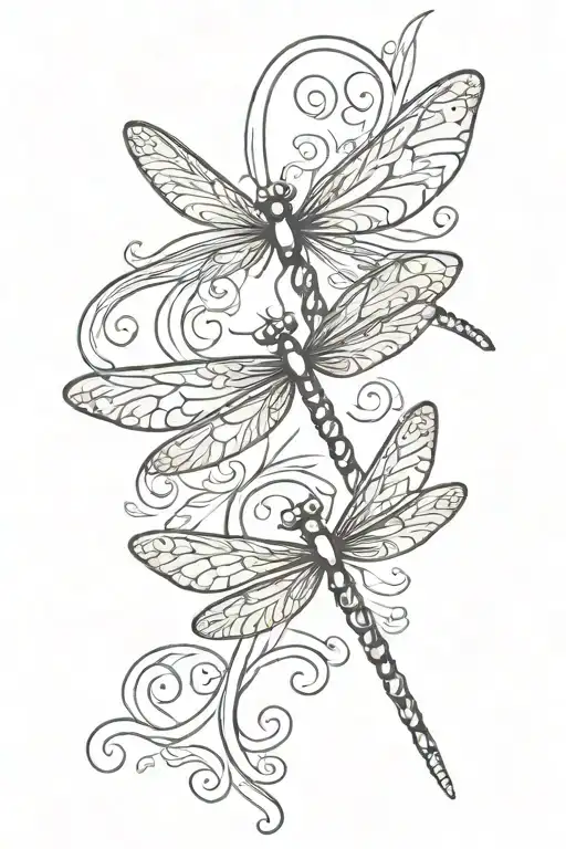 Dragonfly Flying Featuring A Cancer Ribbon As Part Of The Design