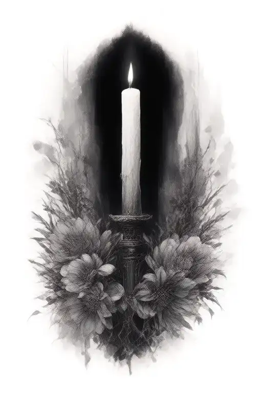 Candles Flowers Gothic Sleeve