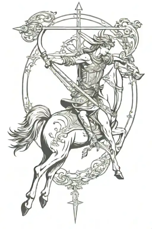 Sagittarius With Leviathan Cross Sign
