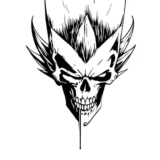 Vegeta Dying With Skull