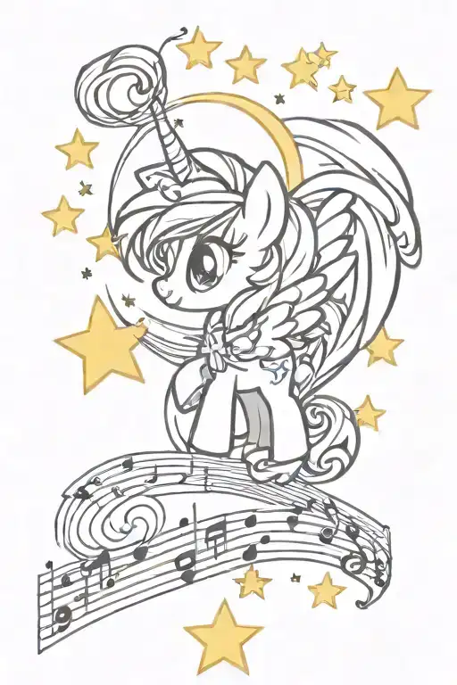 My Little Pony Cutie Mark With Stars Moon And Music