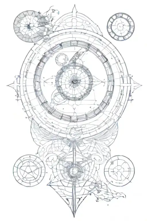 Sacred Geometric Aquarius Symbols Integrated Astrological Sign