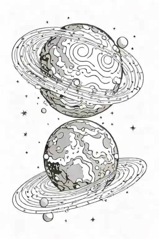 A Mysterious Planet Surrounded By Swirling Galaxies And Constellations