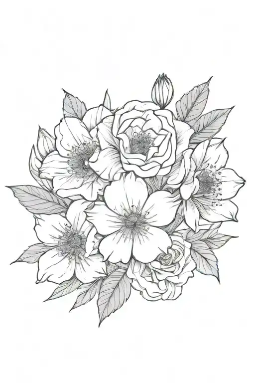 Lily Poppy Rose Fine Line