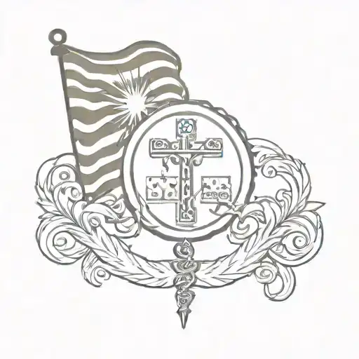 Arizona State Flag And Medical Caduceus