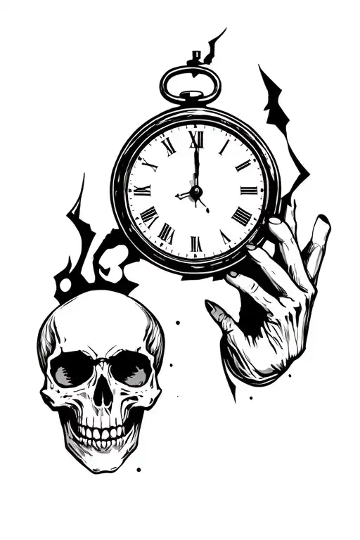 2 Skull Fingers And A Broken Clock