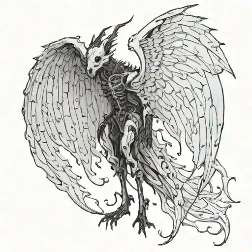 Gothic Creature Which Doesnt Have A Face But Has Wings