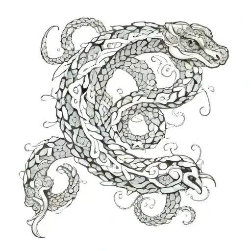 Snake Shaped Into A Scorpio Sign Formed Using Intricate
