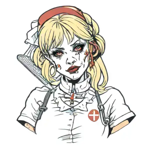 Blonde Gothic Split Face Nurse