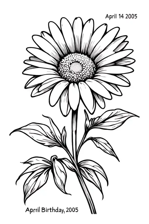 I Want A Forearm Tattoo Design For A Male Featuring A Daisy And The April Birthday Of April 14 2005