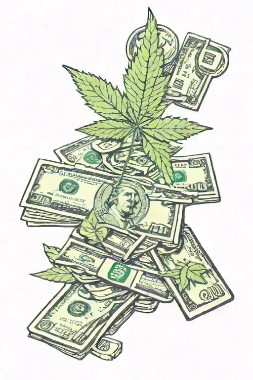 Girls Money Weed Leaf