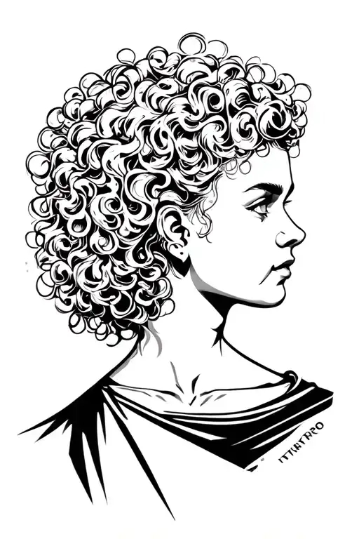 Curly Head Girl And Taper Fade Male