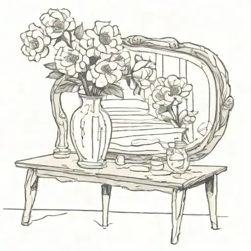 A Vase Sees Her Reflection On The Mirror As Broken