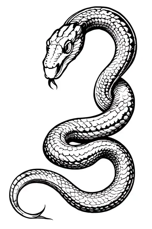 An Outline Of A Snake Shedding Its Skin