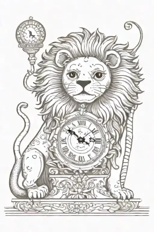Clock Lion With Music
