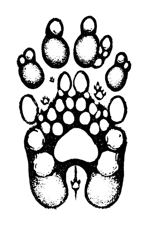 Baby Foot And Paw Print Incorporated Within