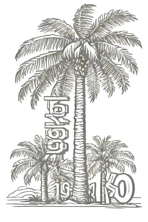 Palm Tree And 1950 Number