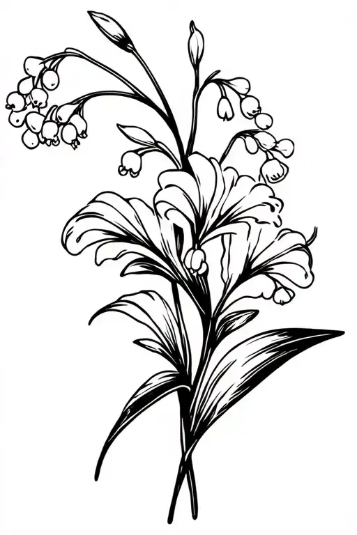 Lily Of The Valley And Sweet Pea Flowers