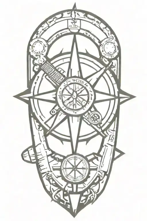 Hockey Symbol And Compass