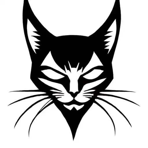 Villain Cat Silhouette Face