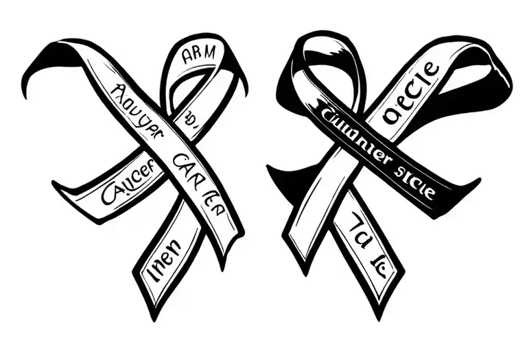 Aquarius And Cancer Ribbon With Names In Ribbon