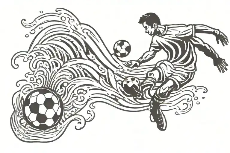 Soccer Wave Crashing