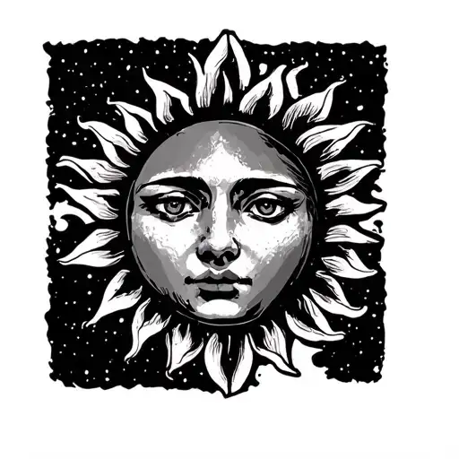 Star And Sun With Faces