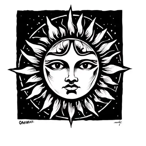 Star And Sun With Faces