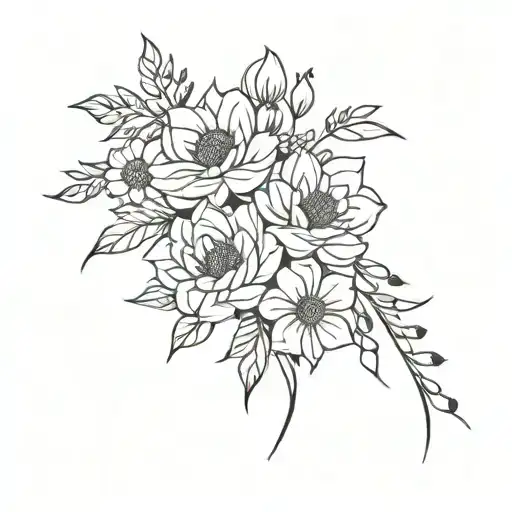 Fine Line Flower Bouquet