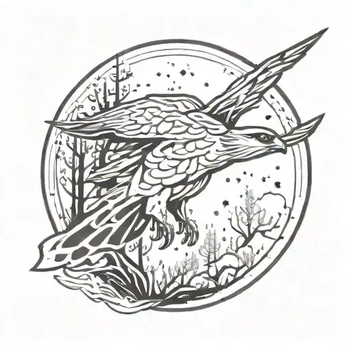 Falcon Mystic Forest In Space