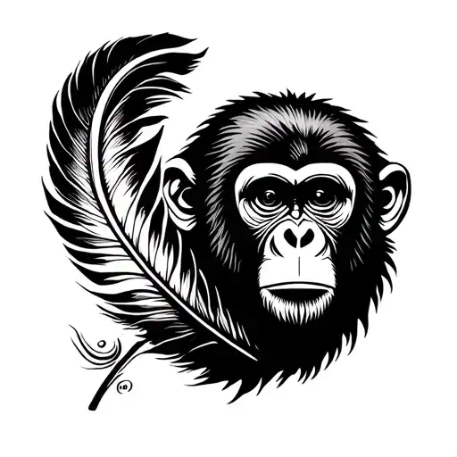 Monkey And Feather