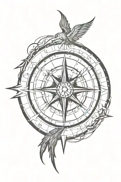 Compass Mechanism Phoenix Wolf Wind Rose